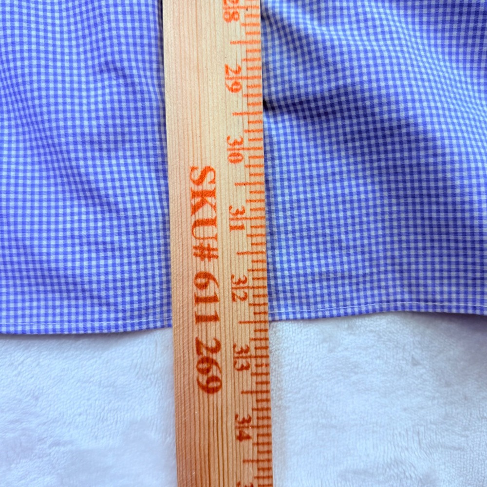 Lauren Ralph Lauren Mens Dress Shirt 18 36/37 Purple Gingham Classic Fit Stretch - Picture 14 of 15
